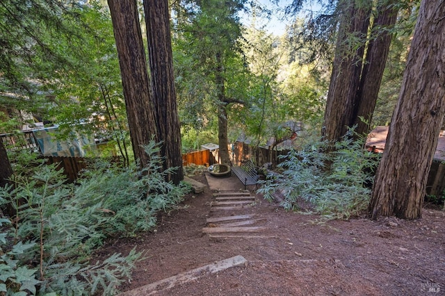 view of yard featuring fence