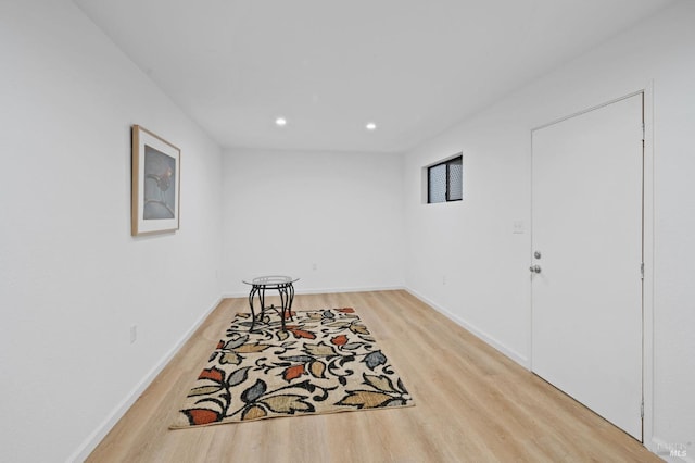 living area with light wood-type flooring