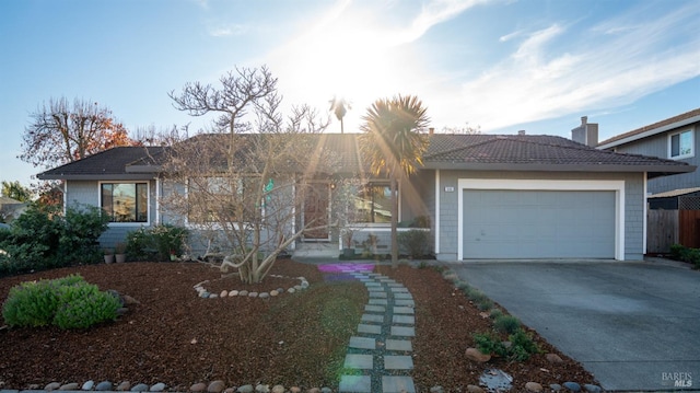 ranch-style house featuring a garage