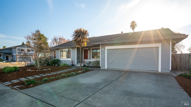 ranch-style home with a garage