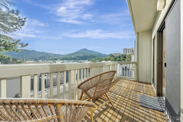 balcony with a mountain view