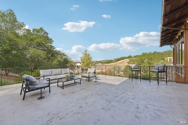 view of patio with an outdoor hangout area