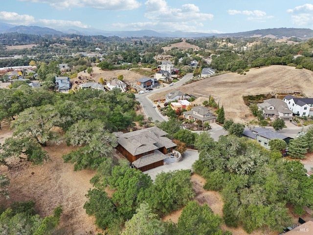 bird's eye view with a mountain view and a residential view