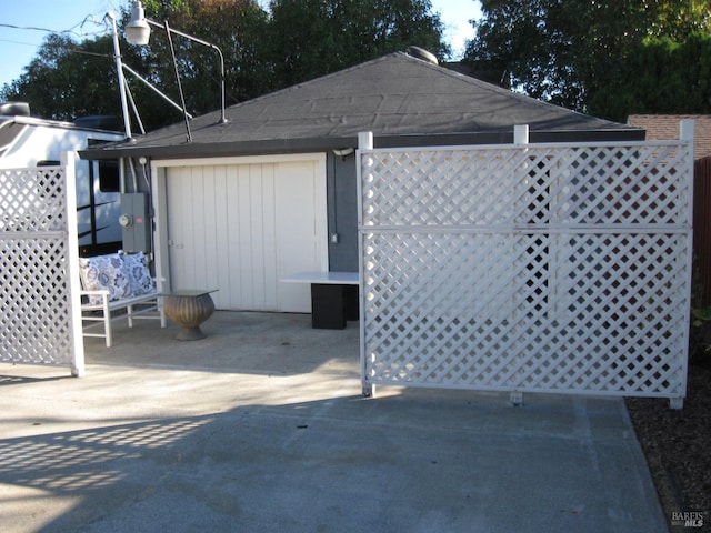 view of garage