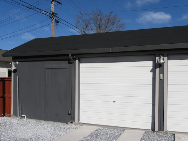 view of garage