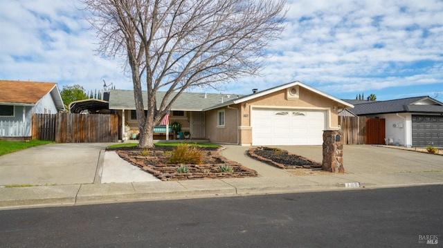 ranch-style house with a garage