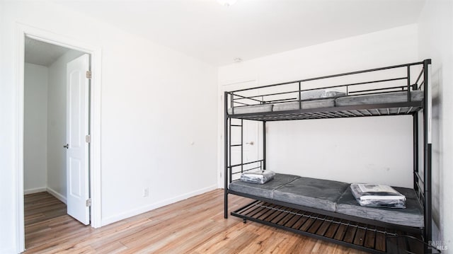 bedroom featuring light hardwood / wood-style flooring