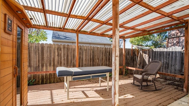 deck featuring a pergola