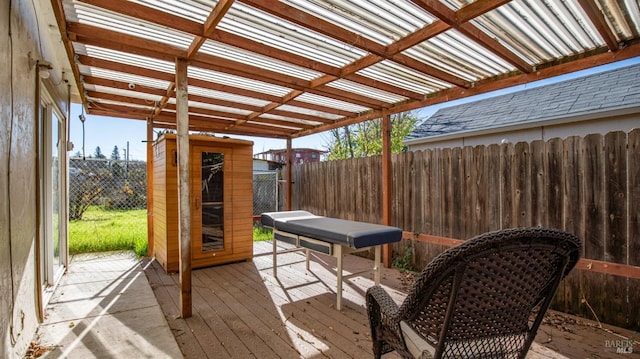 deck with a pergola