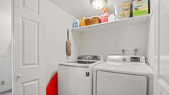 laundry room featuring independent washer and dryer