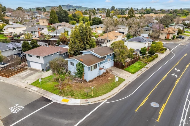 drone / aerial view with a residential view