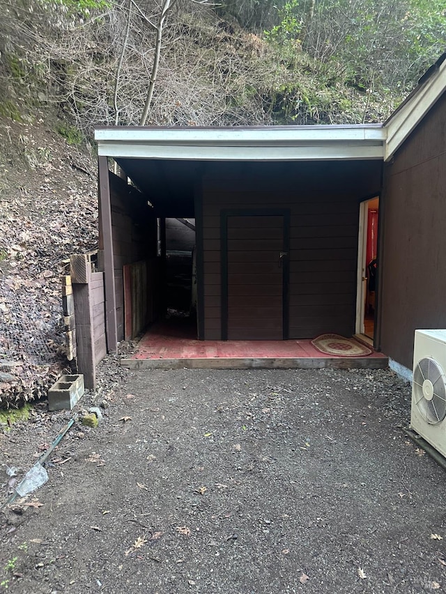 garage with ac unit