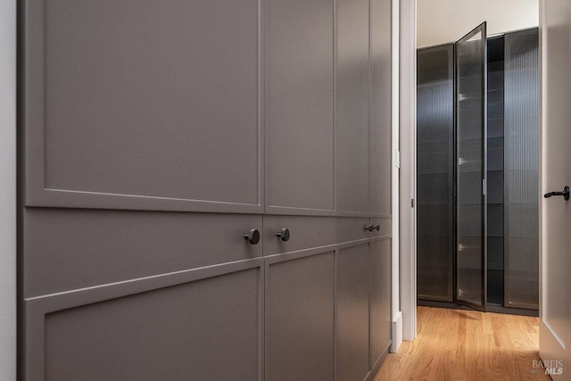 interior space with hardwood / wood-style floors