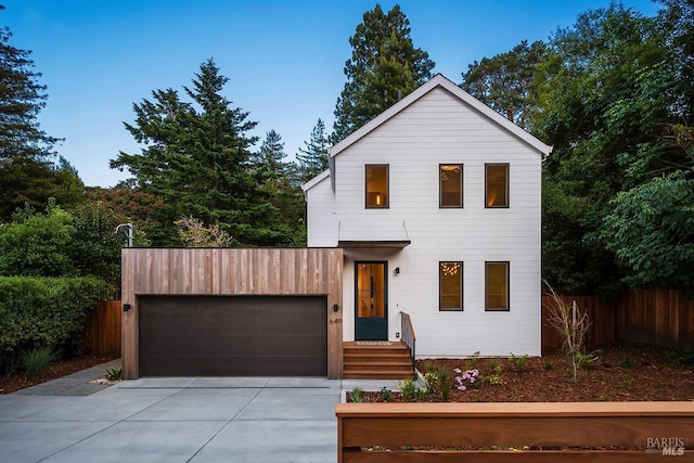 view of front of home with a garage