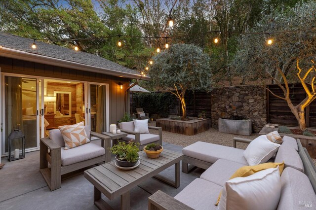 view of patio with an outdoor hangout area