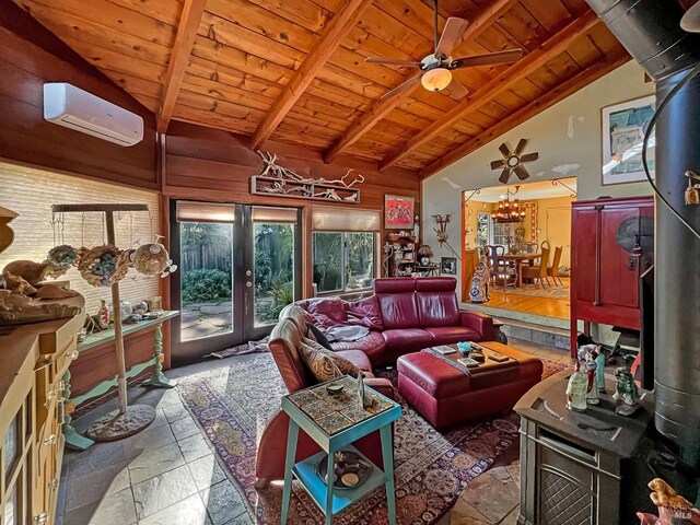 playroom featuring wood ceiling, wooden walls, and wood finished floors