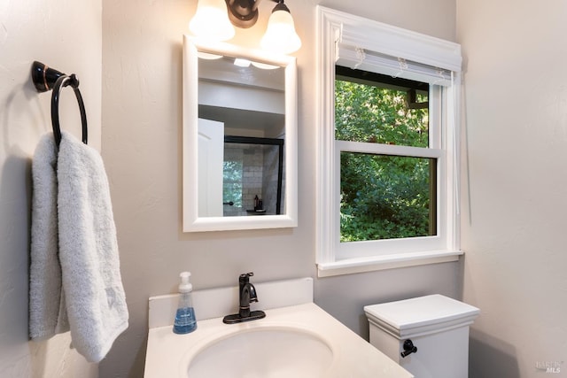 bathroom featuring a healthy amount of sunlight and vanity