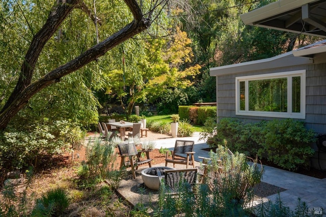 view of yard with a patio area