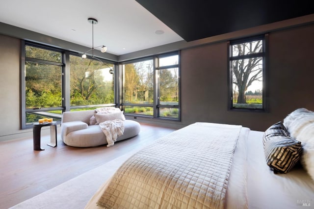 bedroom with hardwood / wood-style floors