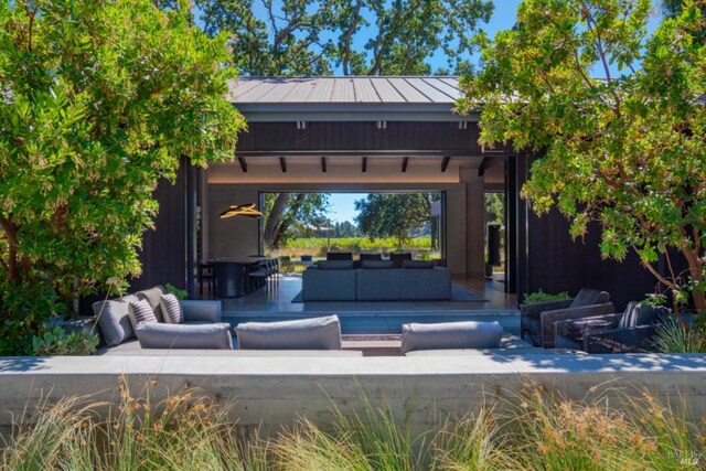 view of patio featuring an outdoor hangout area