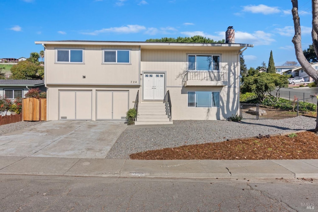 view of front of home with a garage