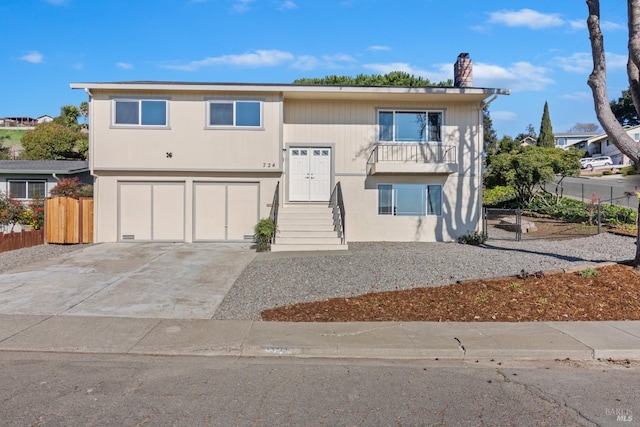 view of front of home with a garage