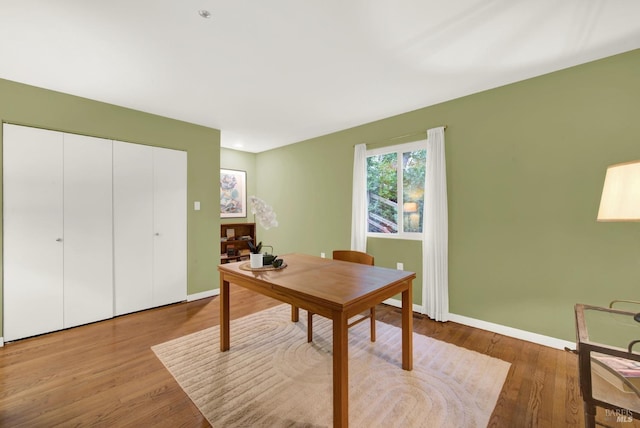 office space featuring hardwood / wood-style floors