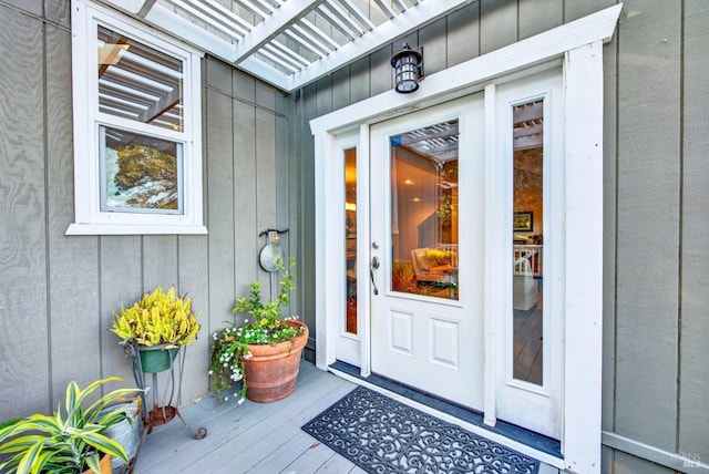 view of doorway to property