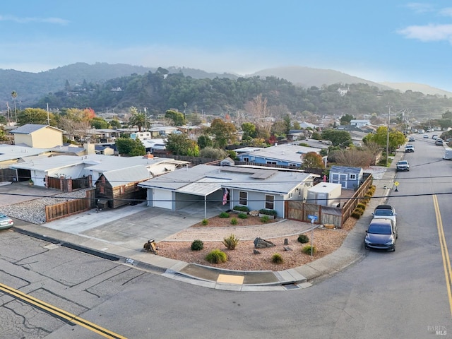 bird's eye view with a mountain view