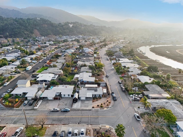 drone / aerial view with a mountain view