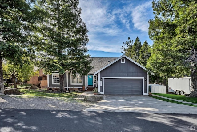 view of front of property featuring a garage