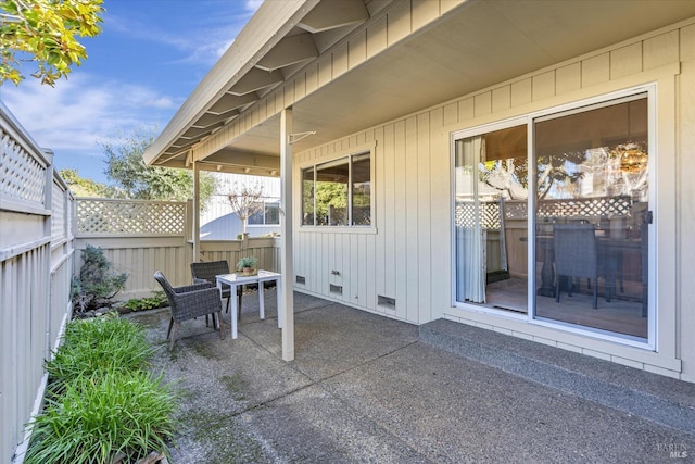 view of patio / terrace with fence