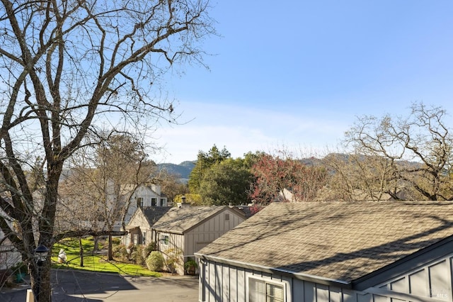 exterior space with a mountain view