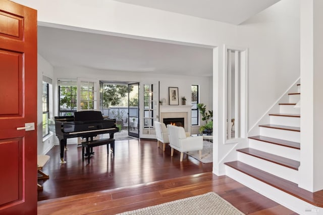 entryway featuring hardwood / wood-style flooring and plenty of natural light