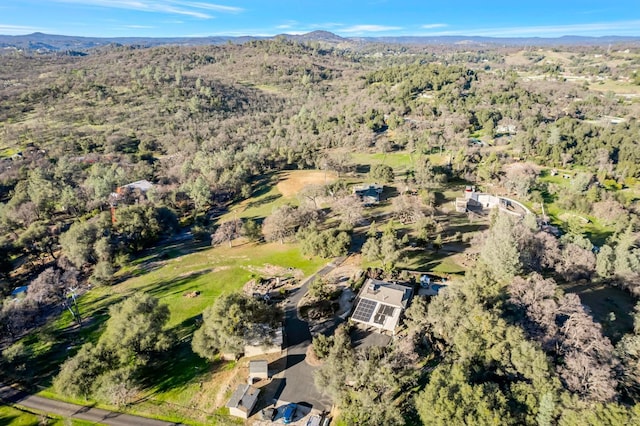 aerial view with a forest view and a mountain view