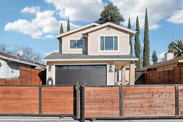 front facade with a garage