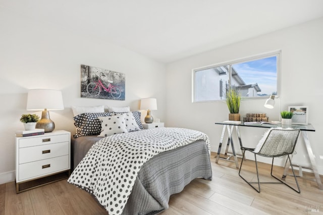 bedroom featuring light hardwood / wood-style flooring