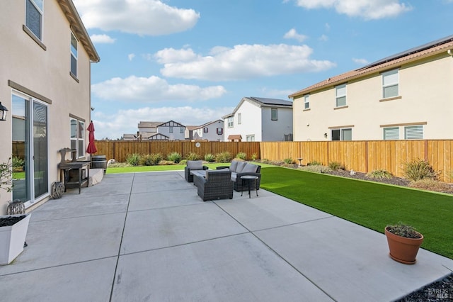 view of patio with an outdoor hangout area