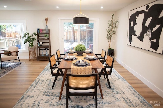 2425 Creekside Ave, Napa, CA 94558 - dining area featuring plenty of natural light, baseboards, recessed lighting, and light wood-type flooring