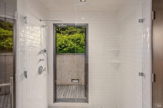 full bathroom with a shower stall
