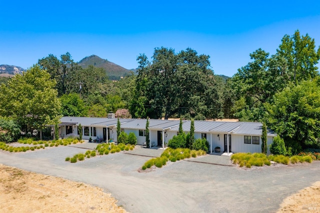 ranch-style house with a mountain view