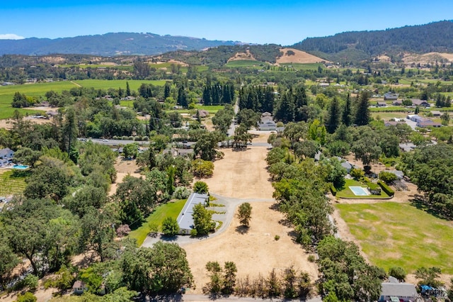 aerial view featuring a mountain view