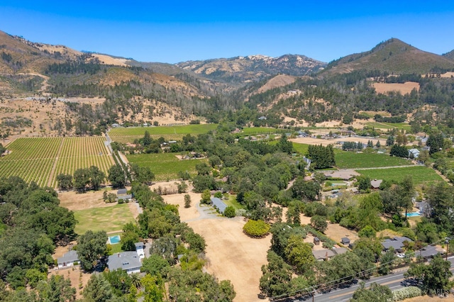 drone / aerial view with a mountain view