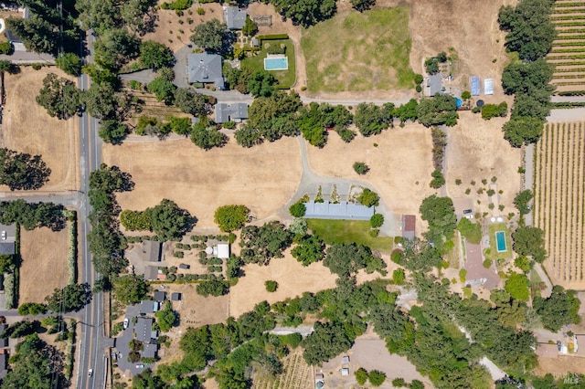 aerial view with a rural view