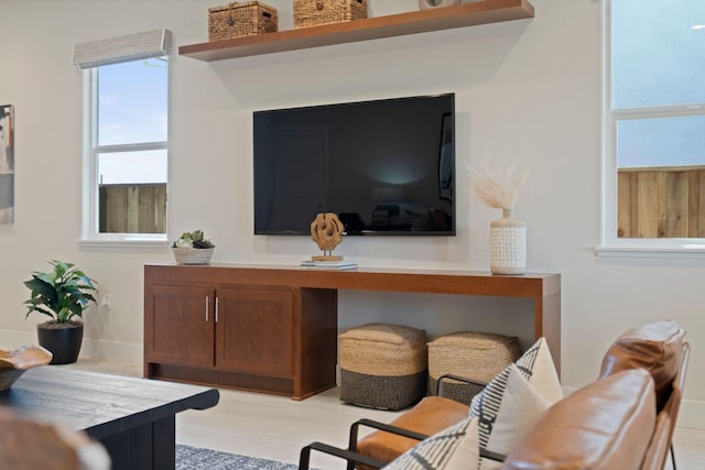 interior space with wood finished floors