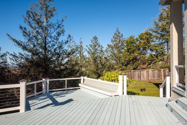 wooden terrace with fence