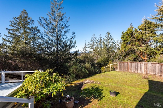 view of yard with fence