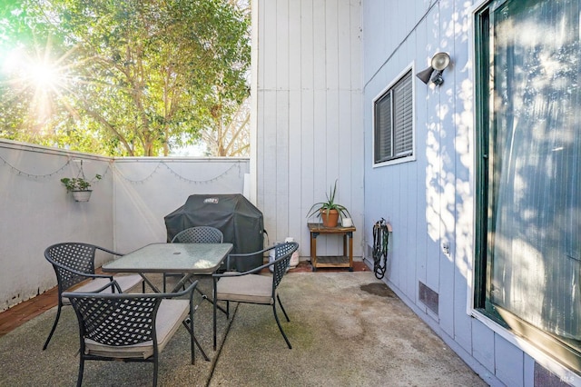 view of patio / terrace with a grill