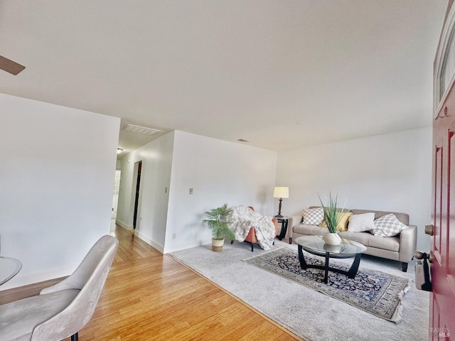 living room featuring light hardwood / wood-style flooring