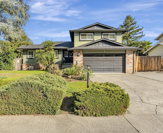 view of front of house with a garage